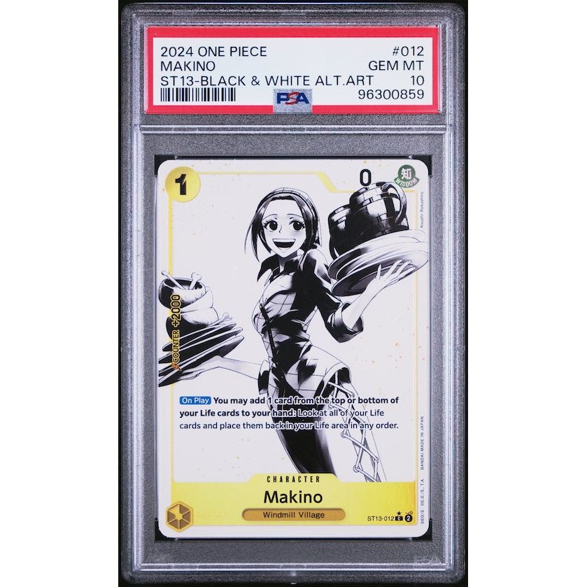 2024 One Piece Ultra Deck-The Three Brothers #012 Makino ST13-Black & White Alternate Art PSA 10