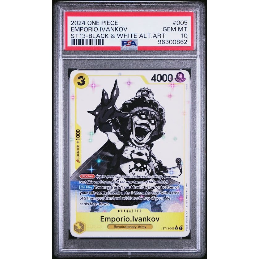 2024 One Piece Ultra Deck-The Three Brothers #005 Emporio Ivankov ST13-Black & White Alternate Art PSA 10