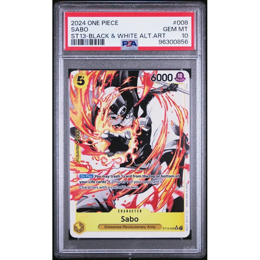 2024 One Piece Ultra Deck-The Three Brothers #008 Sabo ST13-Black & White Alternate Art PSA 10