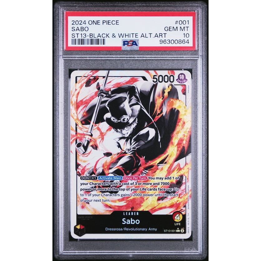 2024 One Piece Ultra Deck-The Three Brothers #001 Sabo ST13-Black & White Alternate Art PSA 10