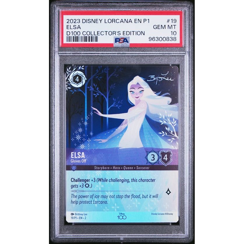 2023 Disney Lorcana En P1-Promo #19 Elsa D100 Collector's Edition PSA 10