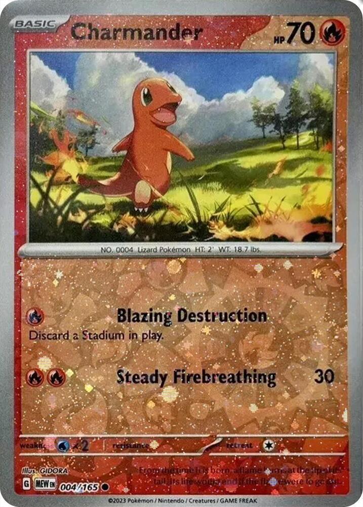 Scarlet & Violet 151 - 004/165 Charmander Common (Cosmos Reverse Holofoil Promo)