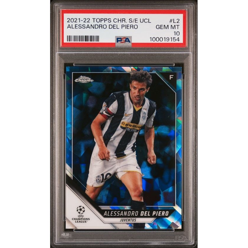 2021-2022 Topps Chrome Sapphire Edition UEFA Champions League #L2 Alessandro Del Piero PSA 10