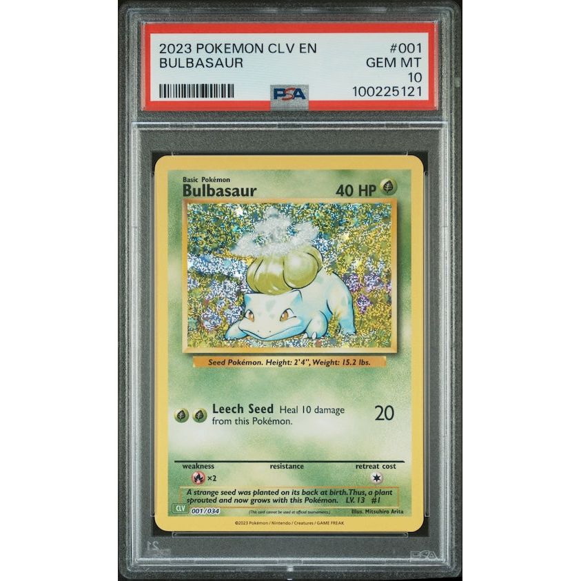 2023 Pokemon Clv-Trading Card Game Classic Venusaur & Lugia Ex Deck #001 Bulbasaur PSA 10