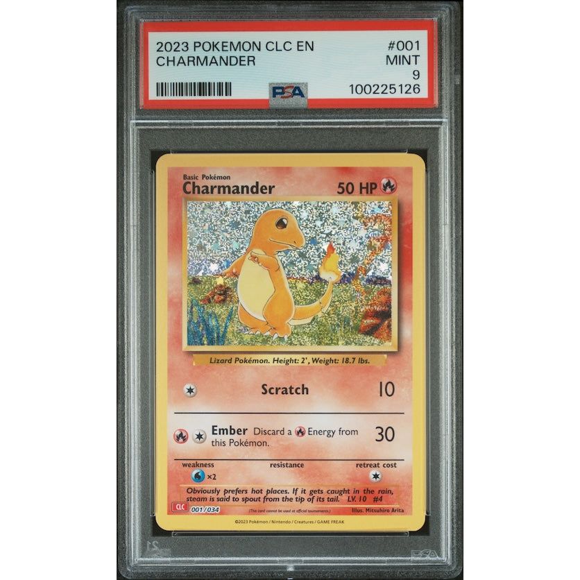 2023 Pokemon Clc-Trading Card Game Classic Charizard & Ho-Oh Ex Deck #001 Charmander PSA 9