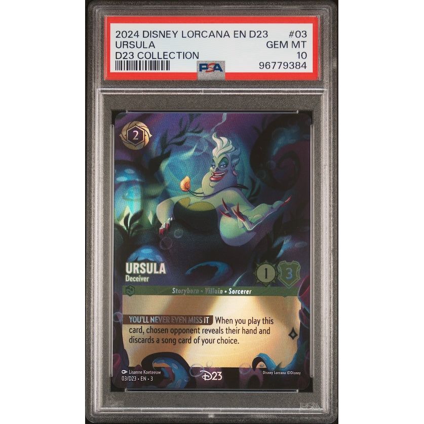 2024 Disney Lorcana En D23 Collection Expo Promo #03 Ursula PSA 10 2024 Disney Lorcana En D23 Collection Expo Promo #03 Ursula PSA 10