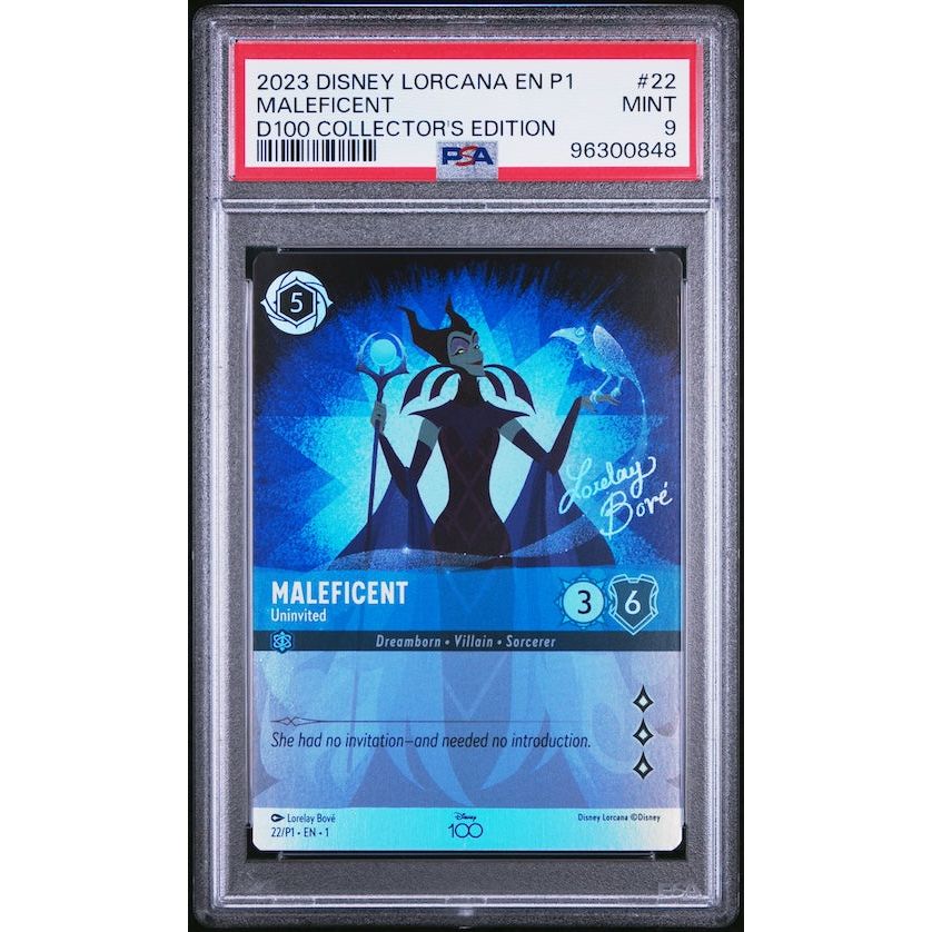2023 Disney Lorcana En P1-Promo #22 Maleficent D100 Collector's Edition PSA 9