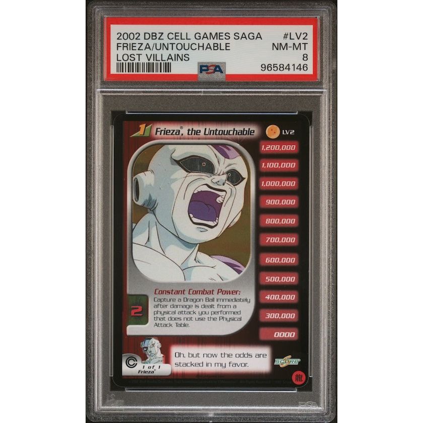 2002 Score Dragon Ball Z Cell Games Saga Lost Villain #LV2 Frieza/Untouchable PSA 8