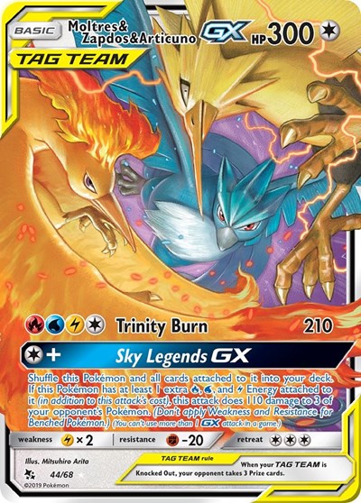 Hidden Fates - 044/068 Moltres & Zapdos & Articuno GX Ultra Rare