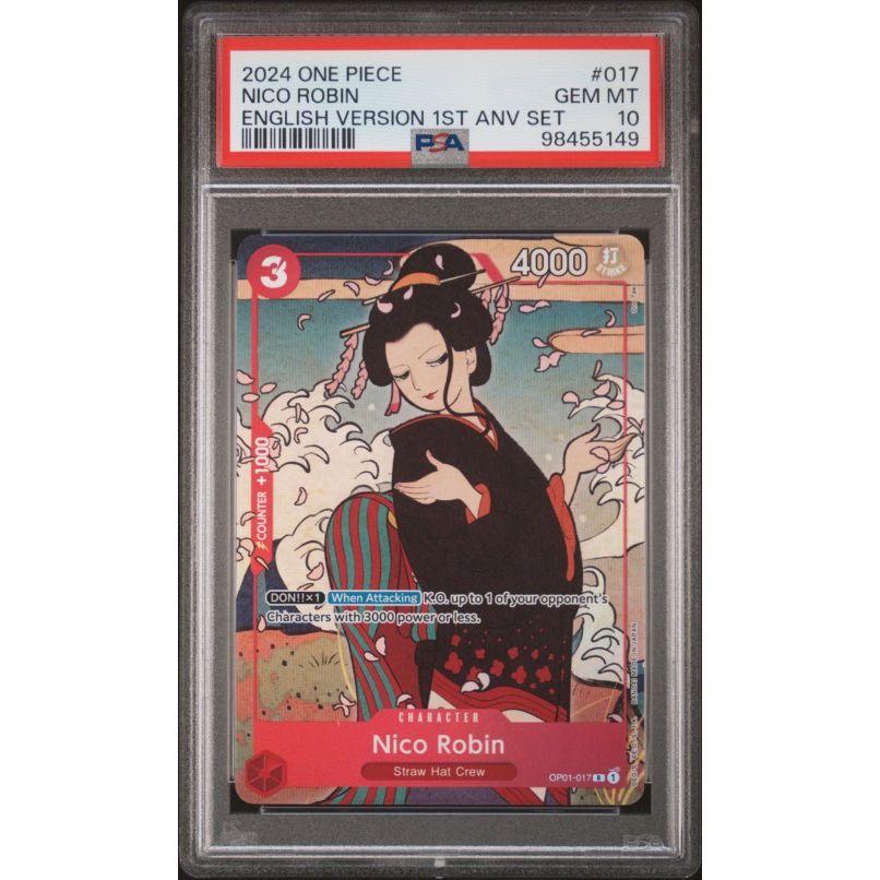 2024 One Piece English Version 1st Anniversary Set #017 Nico Robin PSA 10