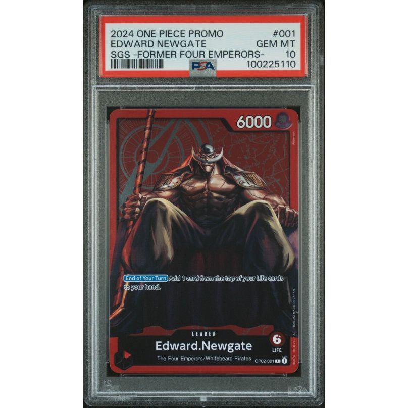 2024 One Piece Promos #001 Edward Newgate Sgs -Former Four Emperors- PSA 10