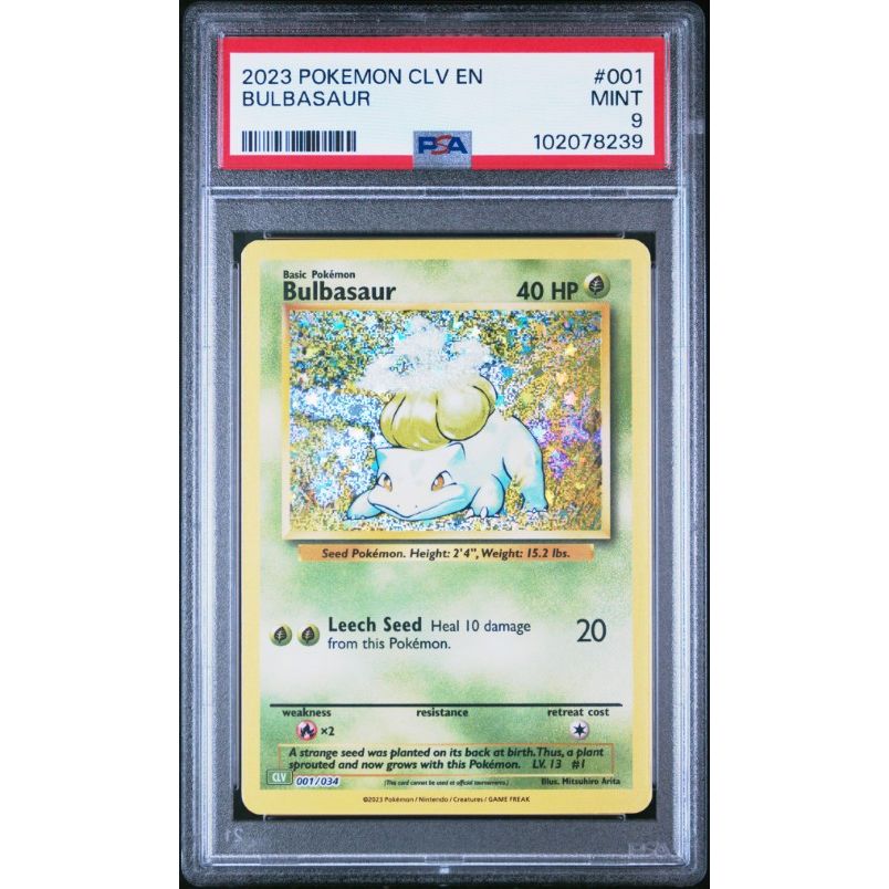 2023 Pokemon Clv-Trading Card Game Classic Venusaur & Lugia Ex Deck #001 Bulbasaur PSA 9