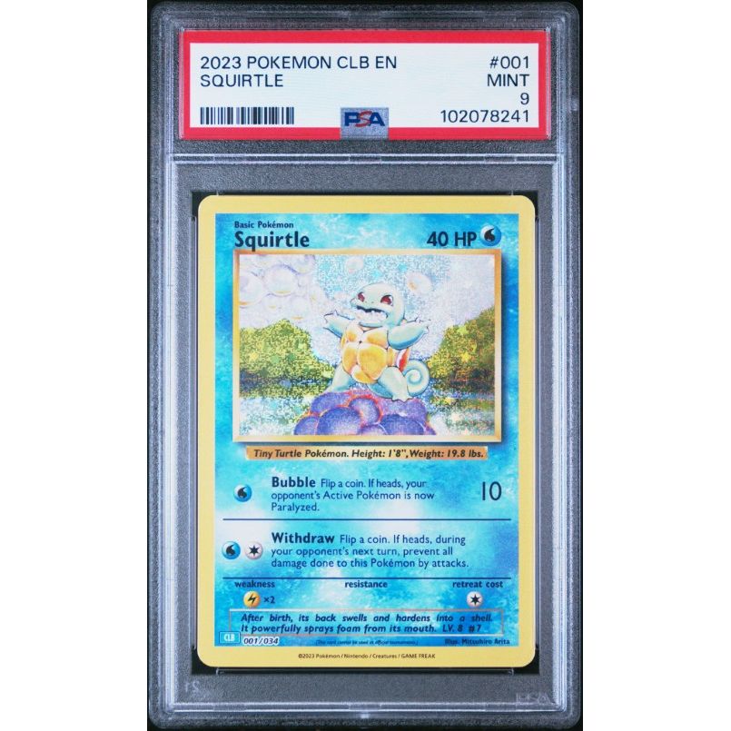 2023 Pokemon Clb-Trading Card Game Classic Blastoise & Suicune Ex Deck #001 Squirtle PSA 9