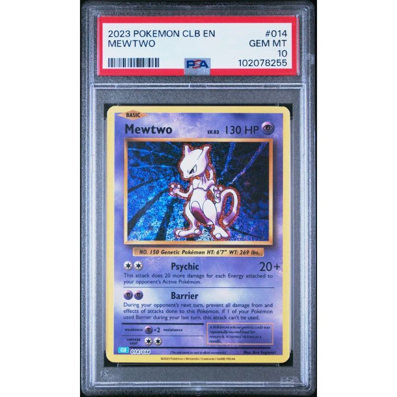 2023 Pokemon Clb-Trading Card Game Classic Blastoise & Suicune Ex Deck #014 Mewtwo PSA 10