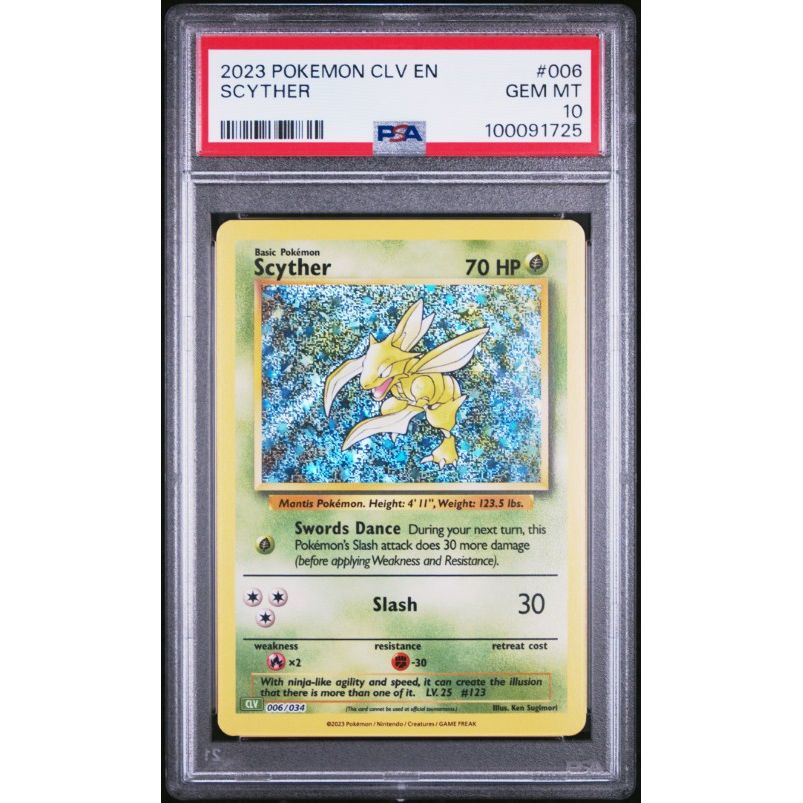 2023 Pokemon Clv-Trading Card Game Classic Venusaur & Lugia Ex Deck #006 Scyther PSA 10