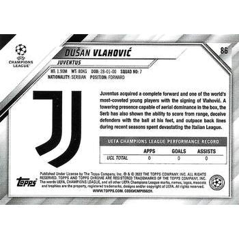 2021-22 Topps Chrome UEFA Champions League #86 Dušan Vlahović