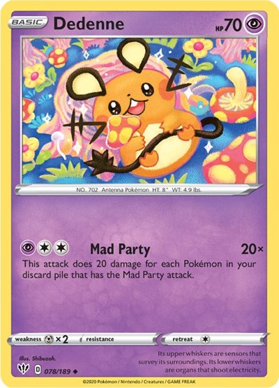 Sword & Shield Darkness Ablaze - 078/189 Dedenne Uncommon
