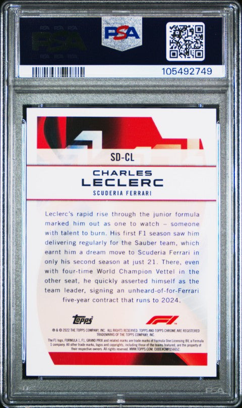 2022 Topps Chrome Formula 1 Speed Demons #SDCL Charles Leclerc Speed Demons PSA 10