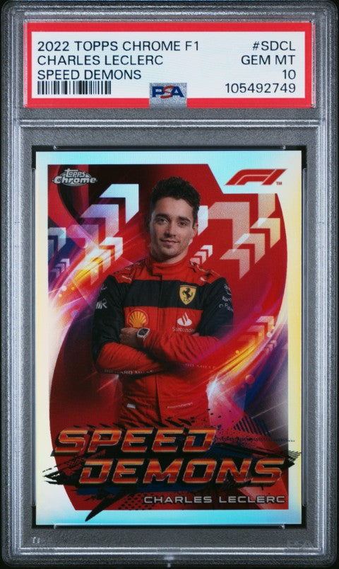 2022 Topps Chrome Formula 1 Speed Demons #SDCL Charles Leclerc Speed Demons PSA 10