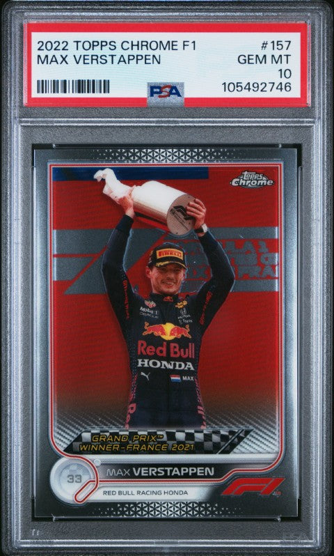 2022 Topps Chrome Formula 1 #157 Max Verstappen PSA 10