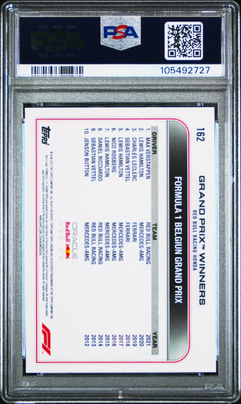 2022 Topps Chrome Formula 1 #162 Max Verstappen PSA 10