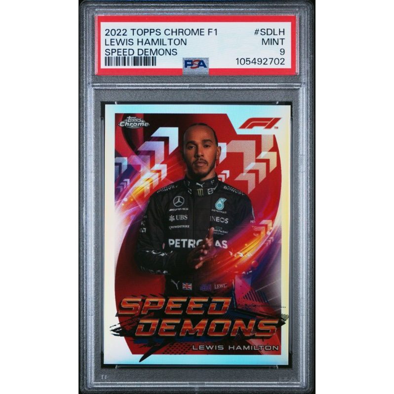 2022 Topps Chrome Formula 1 Speed Demons #SDLH Lewis Hamilton Speed Demons PSA 9