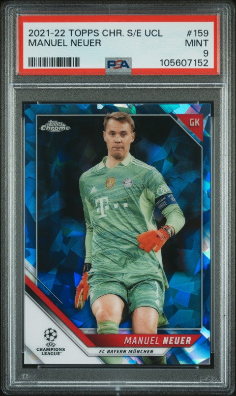 2021-2022 Topps Chrome Sapphire Edition Uefa Champions League #159 Manuel Neuer PSA 9