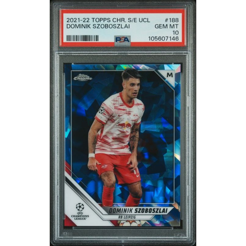 2021-2022 Topps Chrome Sapphire Edition Uefa Champions League #188 Dominik Szoboszlai PSA 10