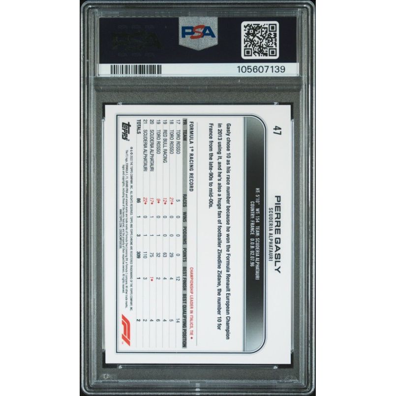 2022 Topps Chrome Formula 1 #47 Pierre Gasly PSA 10