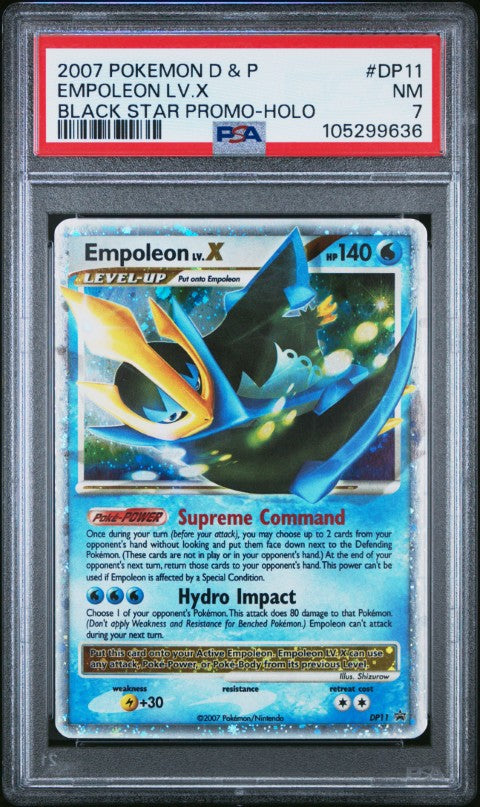 2007 Pokemon Diamond & Pearl Black Star Promo #DP11 Empoleon Lv.X Black Star Promo-Holo PSA 7