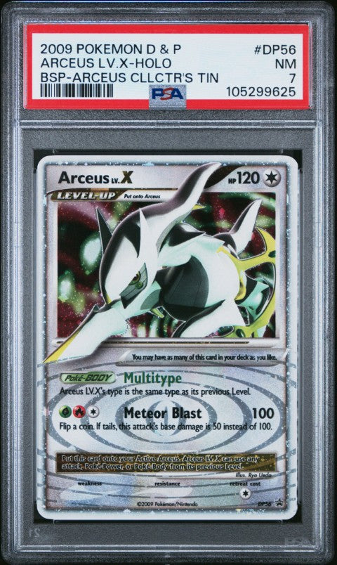 2009 Pokemon Diamond & Pearl Black Star Promo #DP56 Arceus Lv.X-Holo Bsp-Arceus Cllctr'S Tin PSA 7