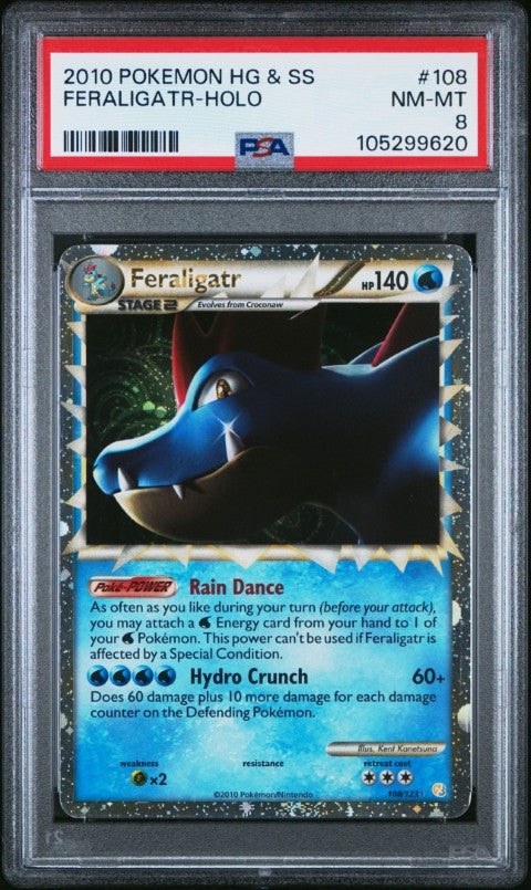 2010 Pokemon Heartgold & Soulsilver #108 Feraligatr-Holo PSA 8