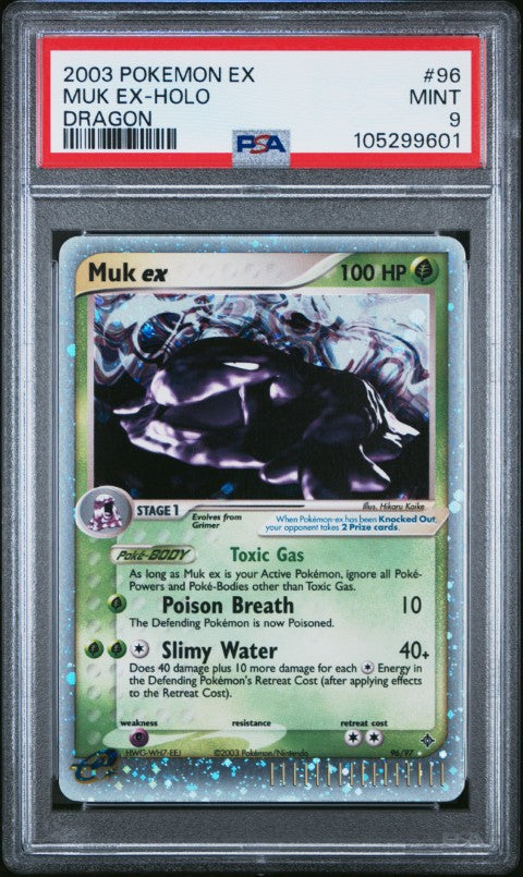 2003 Pokemon EX Dragon #96 Muk Ex-Holo Dragon PSA 9