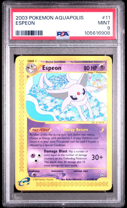 2003 Pokemon Aquapolis #11 Espeon PSA 9