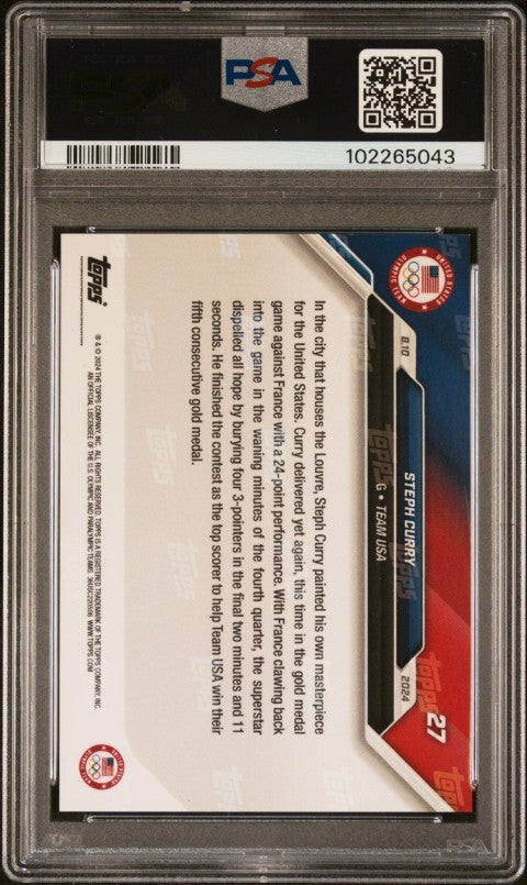 2024 Topps Now Olympic Games #27 Steph Curry PSA 10