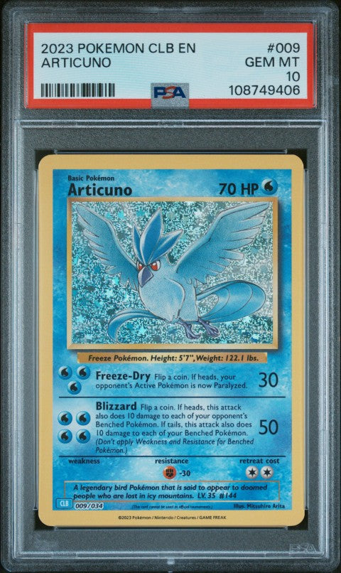 2023 Pokemon Clb-Trading Card Game Classic Blastoise & Suicune Ex Deck #009 Articuno PSA 10