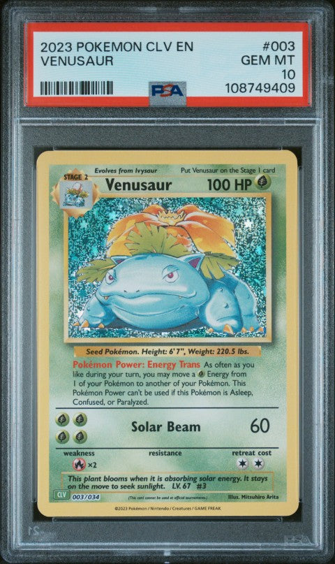 2023 Pokemon Clv-Trading Card Game Classic Venusaur & Lugia Ex Deck #003 Venusaur PSA 10