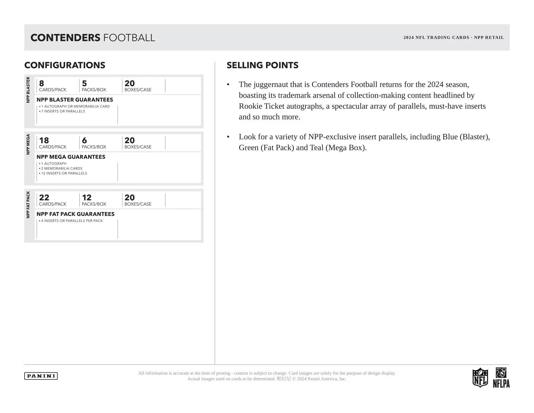 2024 Panini NFL Contenders Football Blaster Box
