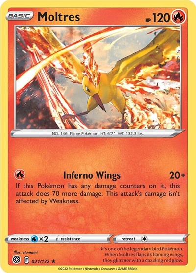 Sword & Shield Brilliant Stars - 021/172 Moltres Holo Rare
