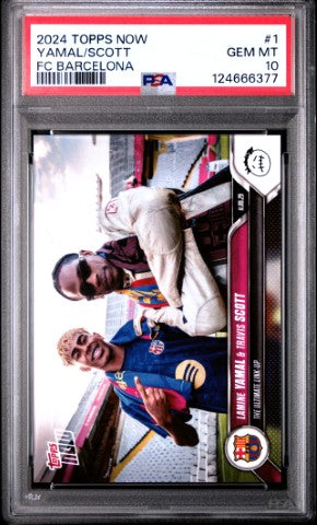 2024-25 Topps Now Fc Barcelona #1 Yamal/Scott PSA 10