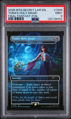 2025 Magic The Gathering Secret Lair Drop #1868 Yuna'S Holy Magic Final Fantasy-Foil PSA 9