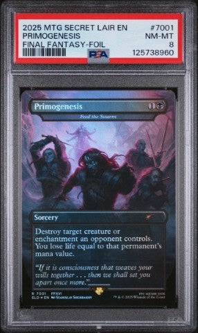 2025 Magic The Gathering Secret Lair Drop #7001 Primogenesis Final Fantasy-Foil PSA 8