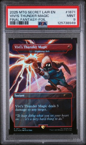 2025 Magic The Gathering Secret Lair Drop #1871 Vivi'S Thunder Magic Final Fantasy-Foil PSA 9