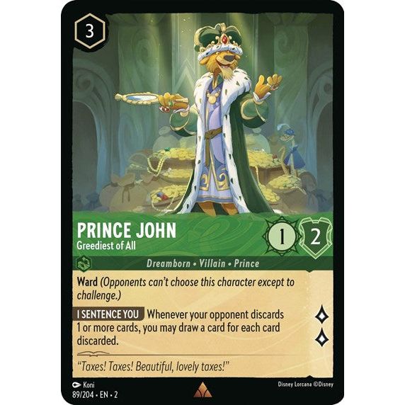 Lorcana - Rise of the Floodborn - 089/204 Prince John - Greediest of All Rare