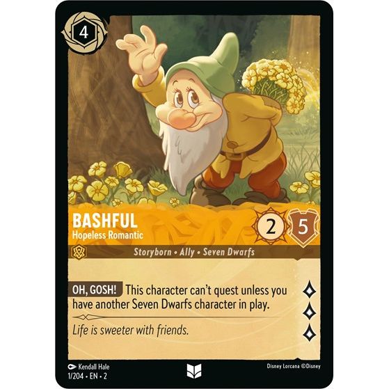 Lorcana - Rise of the Floodborn - 001/204 Bashful - Hopeless Romantic Uncommon