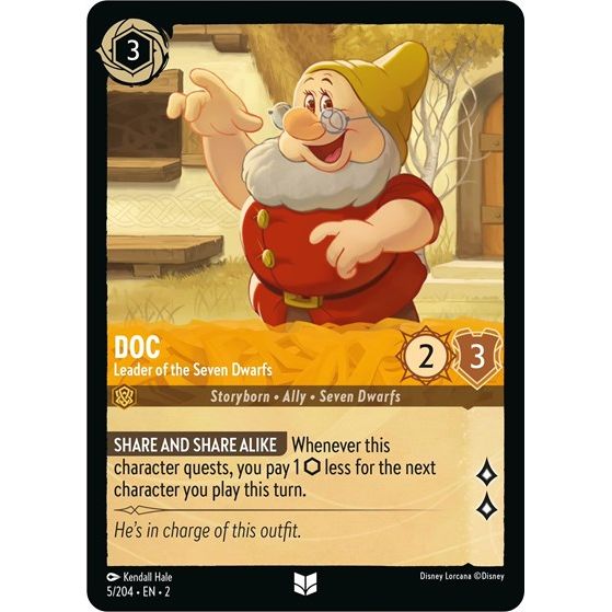 Lorcana - Rise of the Floodborn - 005/204 Doc - Leader of the Seven Dwarfs Uncommon