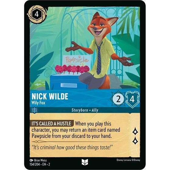 Lorcana - Rise of the Floodborn - 154/204 Nick Wilde - Wily Fox Uncommon