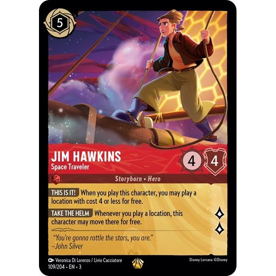 Lorcana - Into The Inklands - 109/204 Jim Hawkins - Space Traveler Legendary
