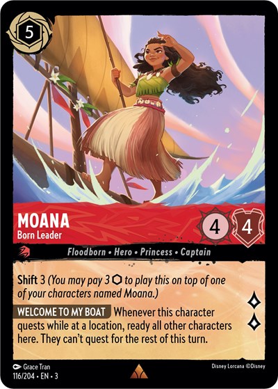 Lorcana - Into The Inklands - 116/204 Moana - Born Leader Rare