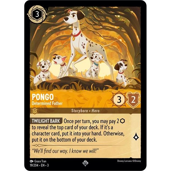 Lorcana - Into The Inklands - 019/204 Pongo - Determined Father Super Rare